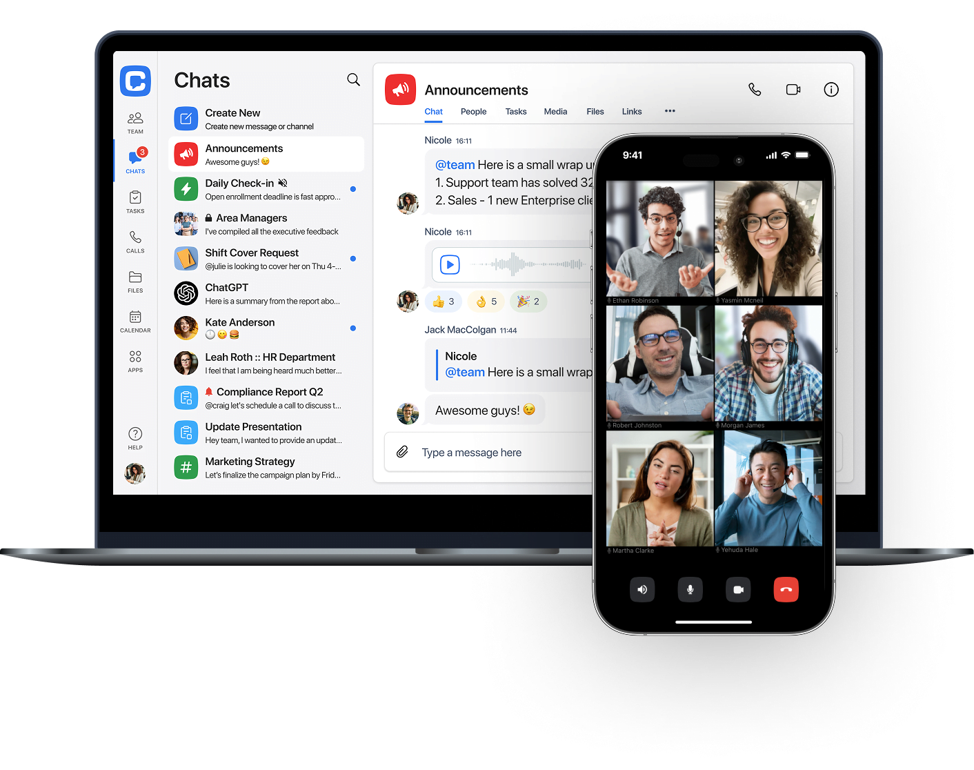 Phone, chat & more